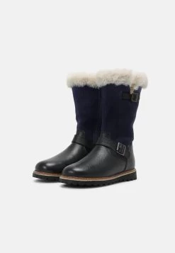 Friboo Leather - Snowboots- Dark Blue -Friboo-Mode a2090ed694654e01b6e2b480f08db726