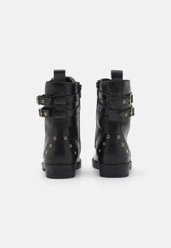 Friboo Leather Booties - Veterboots - Black -Friboo-Mode ce3677e3fb4f4602a732ba52cd39d853