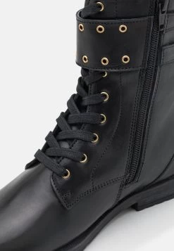 Friboo Leather Booties - Veterboots - Black -Friboo-Mode f1b1d30f8aeb4cea9286662c14b9672b